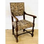 Oak framed open armchair