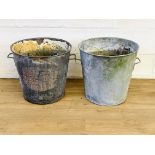 Two galvanised pots
