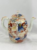 An Imari teapot and vase; together with Dog of Foe, together with an 'elephants claw' temple bell