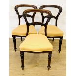 Three mahogany dining chairs