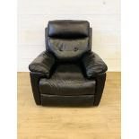 Black leather reclining armchair