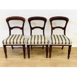 Three mahogany dining chairs