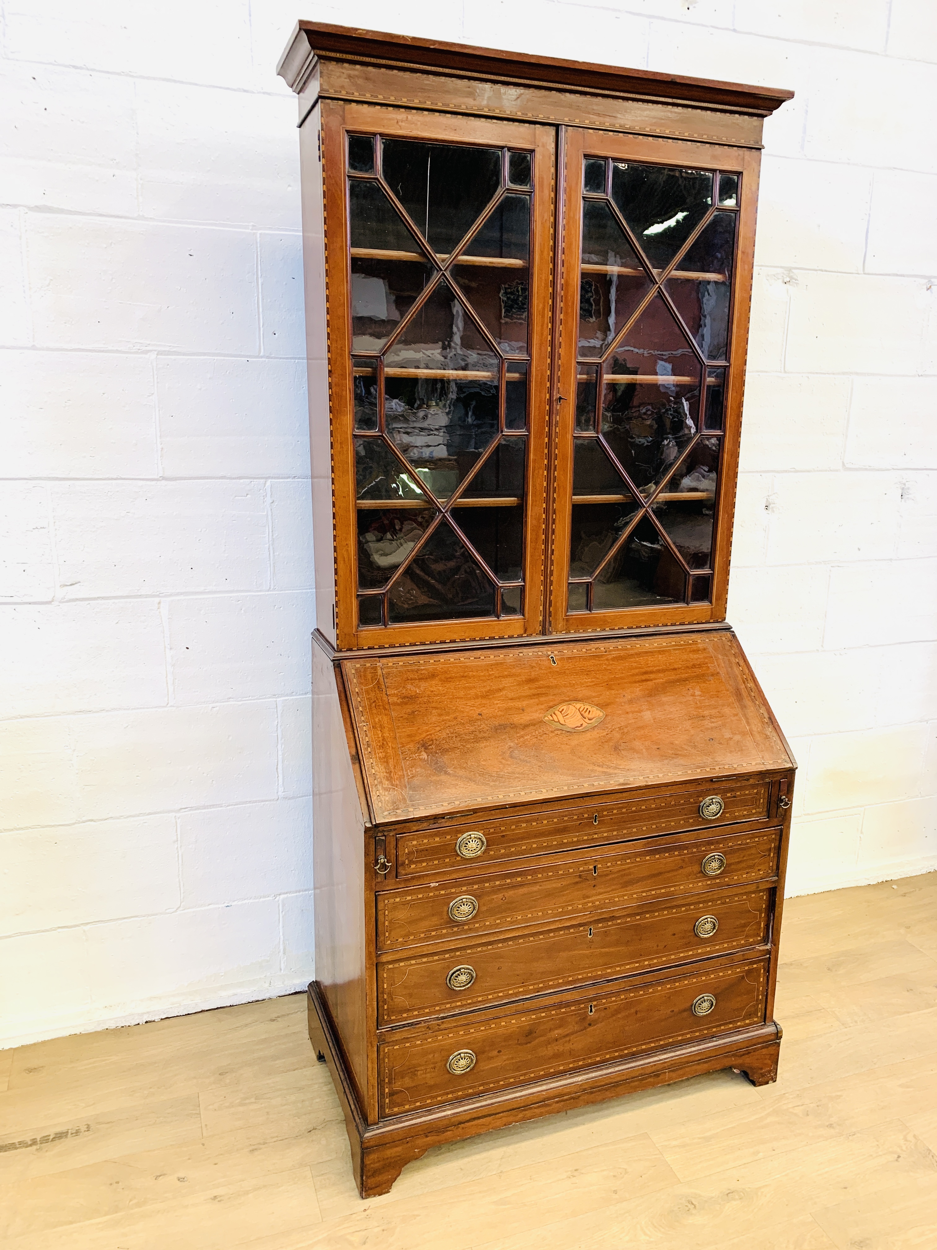 Mahogany bureau bookcase - Image 2 of 6