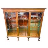 Victorian mahogany triple fronted bookcase