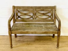 Teak garden bench