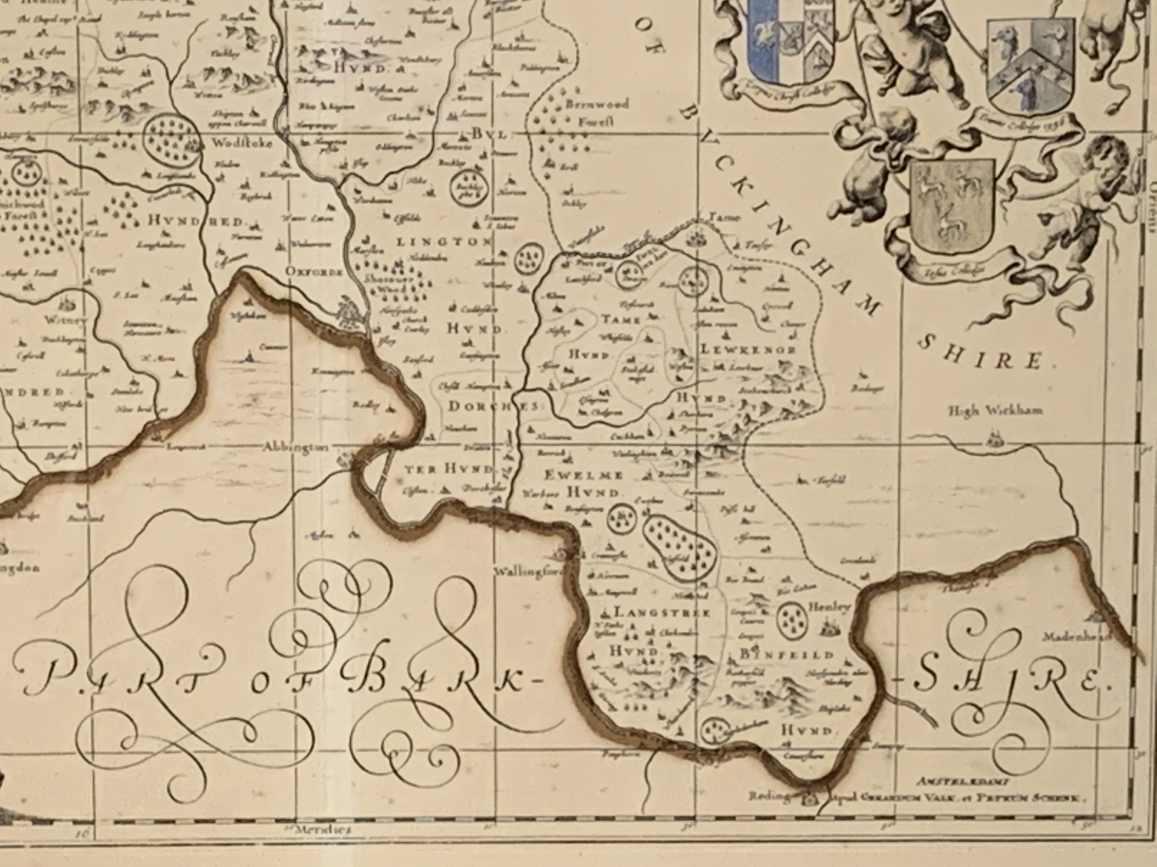 Framed and glazed map of Oxfordshire - Image 4 of 4