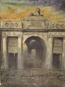 Watercolour on canvas of the Menin gate