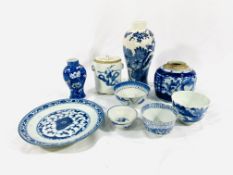 Quantity of blue and white china