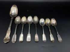 Eight silver spoons