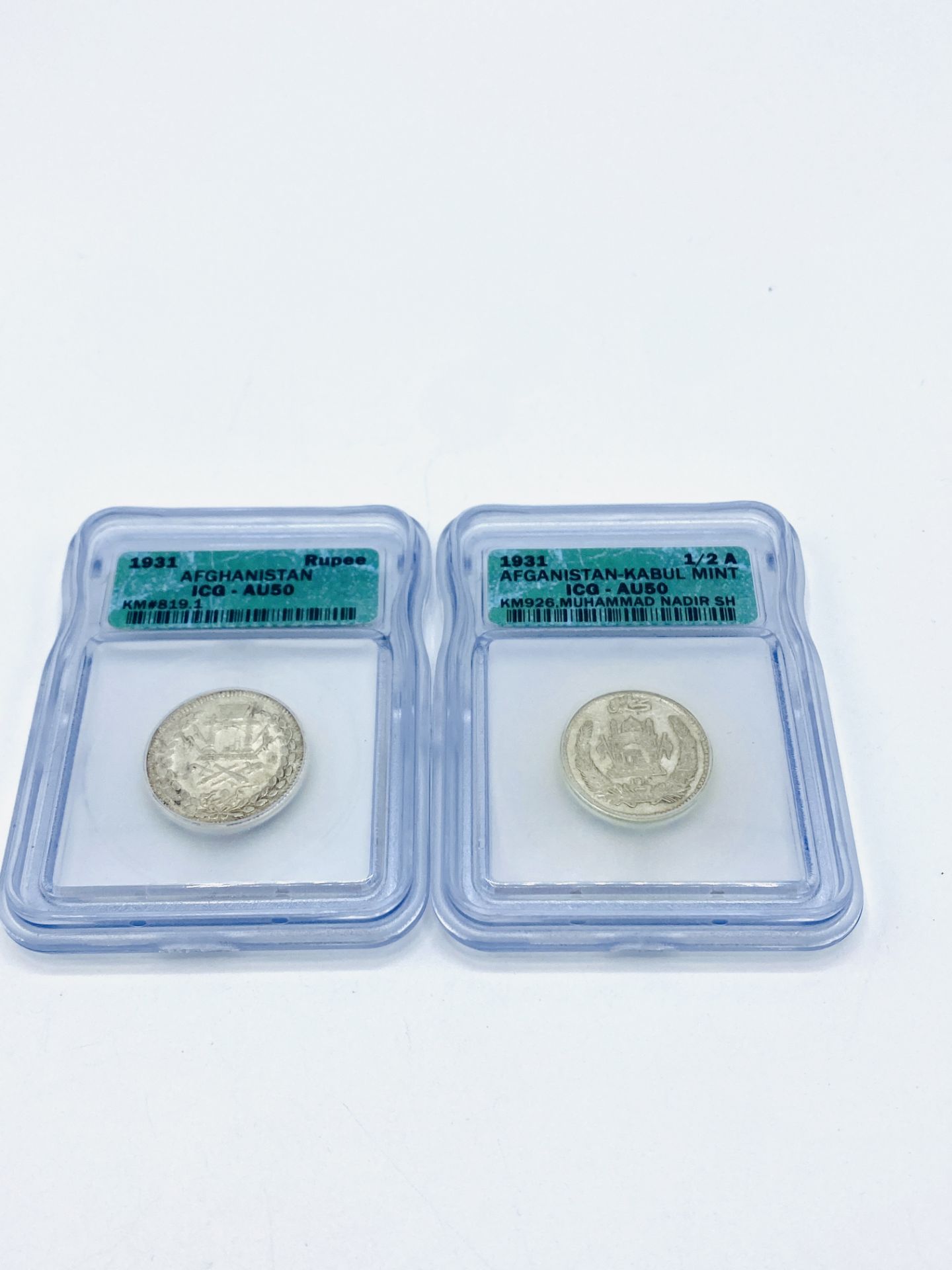 Two 1931 Afghanistan coins