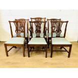 Five mahogany dining chairs