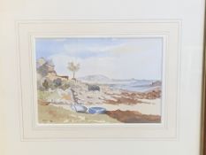 A framed and glazed watercolour, together with a framed coastal scene