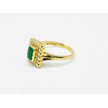 18ct diamond and emerald ring