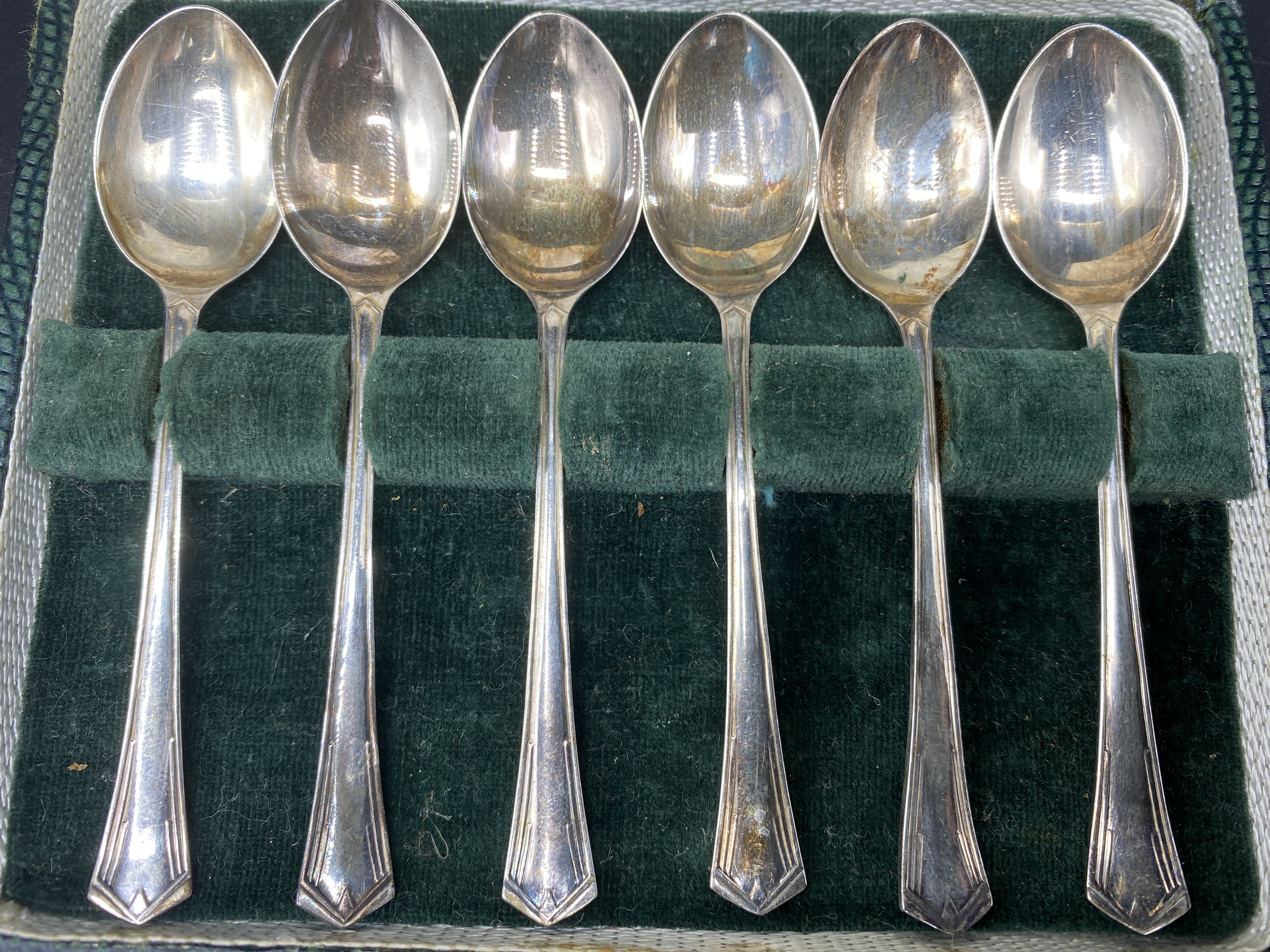 Set of silver coffee spoons together with other silver spoons - Image 2 of 8