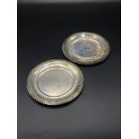 Two continental silver trays