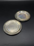 Two continental silver trays