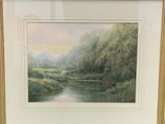 Framed and glazed watercolour by Hilary Schofield