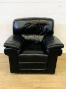 Black leather reclining armchair