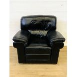 Black leather reclining armchair