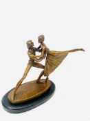 Bronze figurine of two dancers