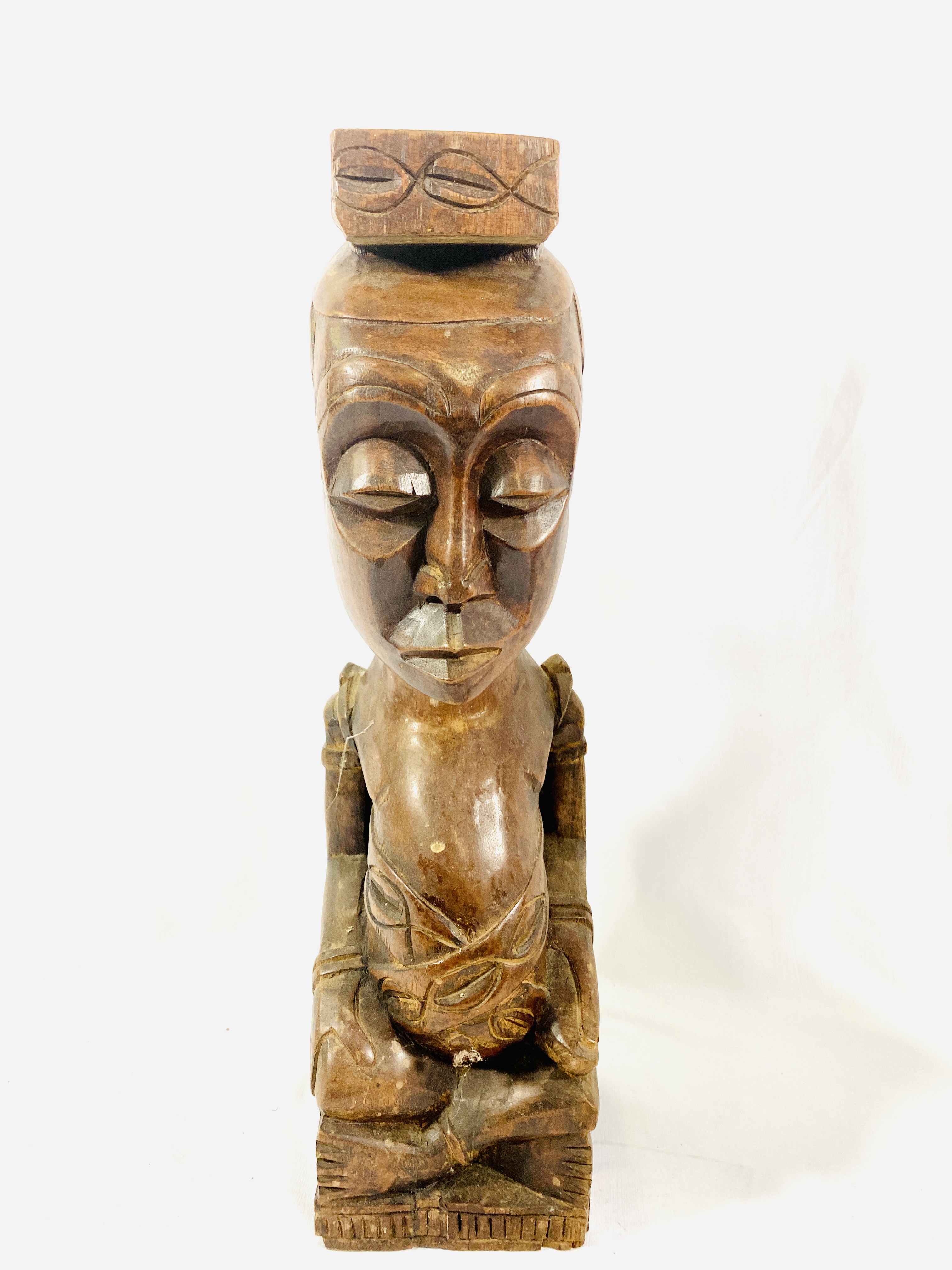 Five carved wood African figures - Image 4 of 6