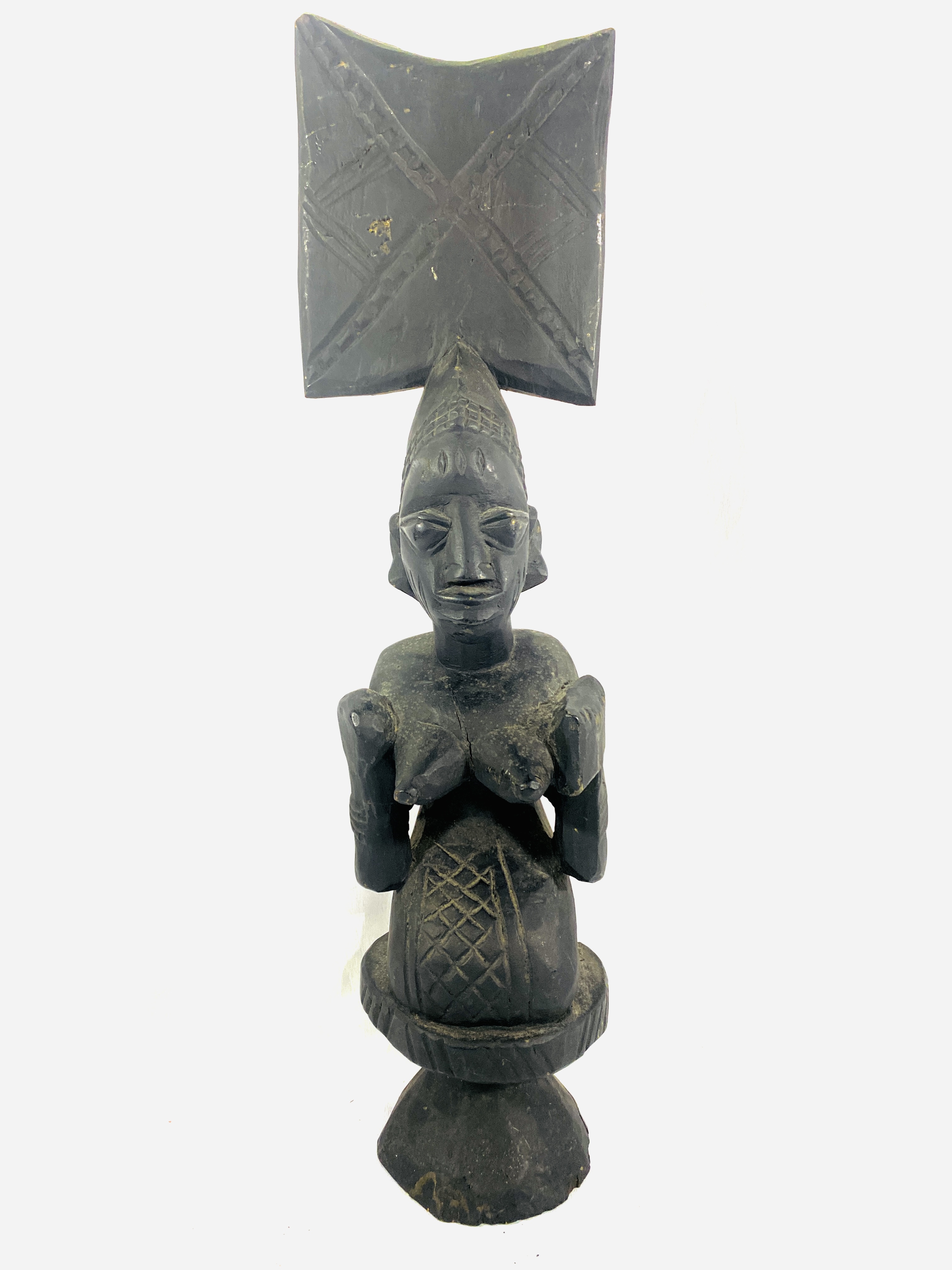 Five carved wood African figures - Image 2 of 6