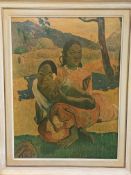 Framed oleograph after Paul Gauguin