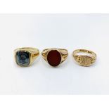 Three 9ct gold rings