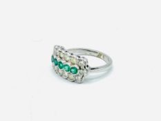 18ct gold ring set with emeralds and diamonds