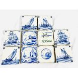 Ten Delft wall tiles