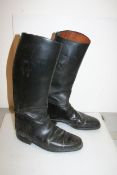 Black leather riding/hunting boots, size 8