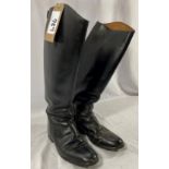 Pair of black leather riding boots, size 8