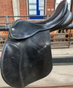 Ideal Black Leather Saddle 17.0" Seat 4.0" Gullet width