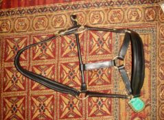 A new leather headcollar (Rhinegold), a webbing headcollar, and five lead ropes