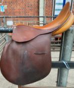 Falcon Brown Leather Saddle 17.5" Seat 4.5" Gullet width