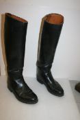 Black leather riding boots, size 4