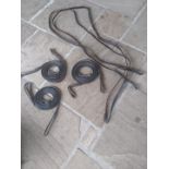 Four pairs of pony driving reins