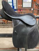 Thorowgood Black Dressage Saddle 18.0" Seat 4.0" Gullet width