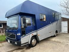 VOLVO 7.5 TONNE HORSEBOX Approx. 400,000 kms, P registered (1996/7), plated until April 2023.