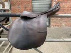 Brown leather Worshipful Company of Saddlers saddle 18" medium width.