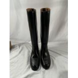 Pair of new long black riding boots by Regent, size 7 1/2, height 48cms.