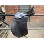 Black leather Kent Olympic Competition saddle 16.5", medium width.