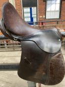 Charles Mountford Brown Leather Saddle 18.0" Seat 5.5" Gullet width