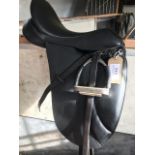 17" Black dressage saddle wide fit.