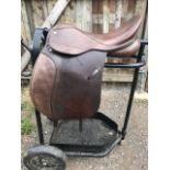 17” brown Don Burrell saddle, extra wide fit.