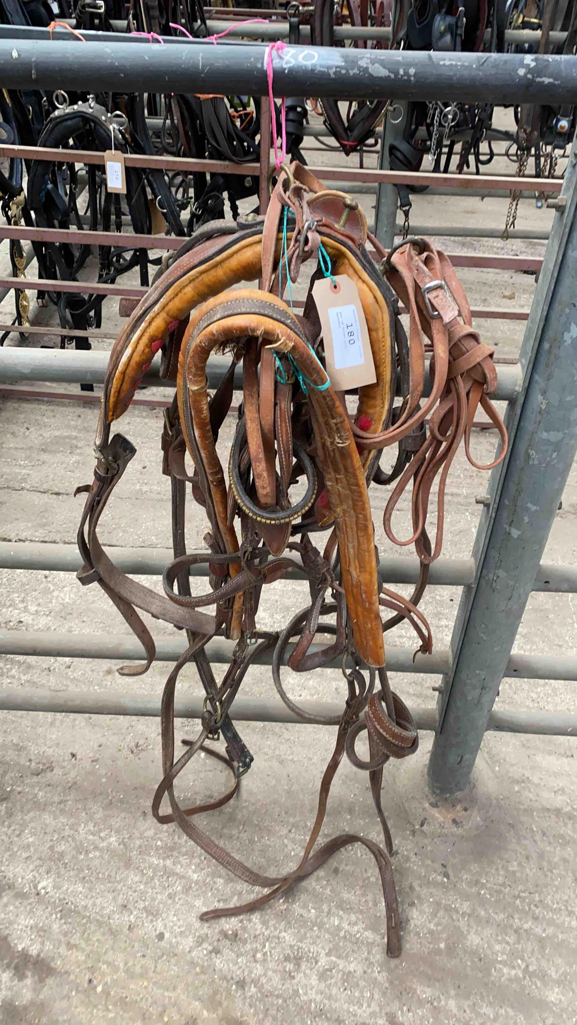 Set of brown pony harness