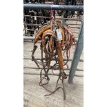 Set of brown pony harness