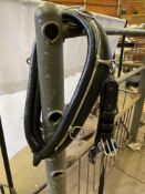 Set of PAIR harness, black and white metal with 22" collars. This lot carries VAT.