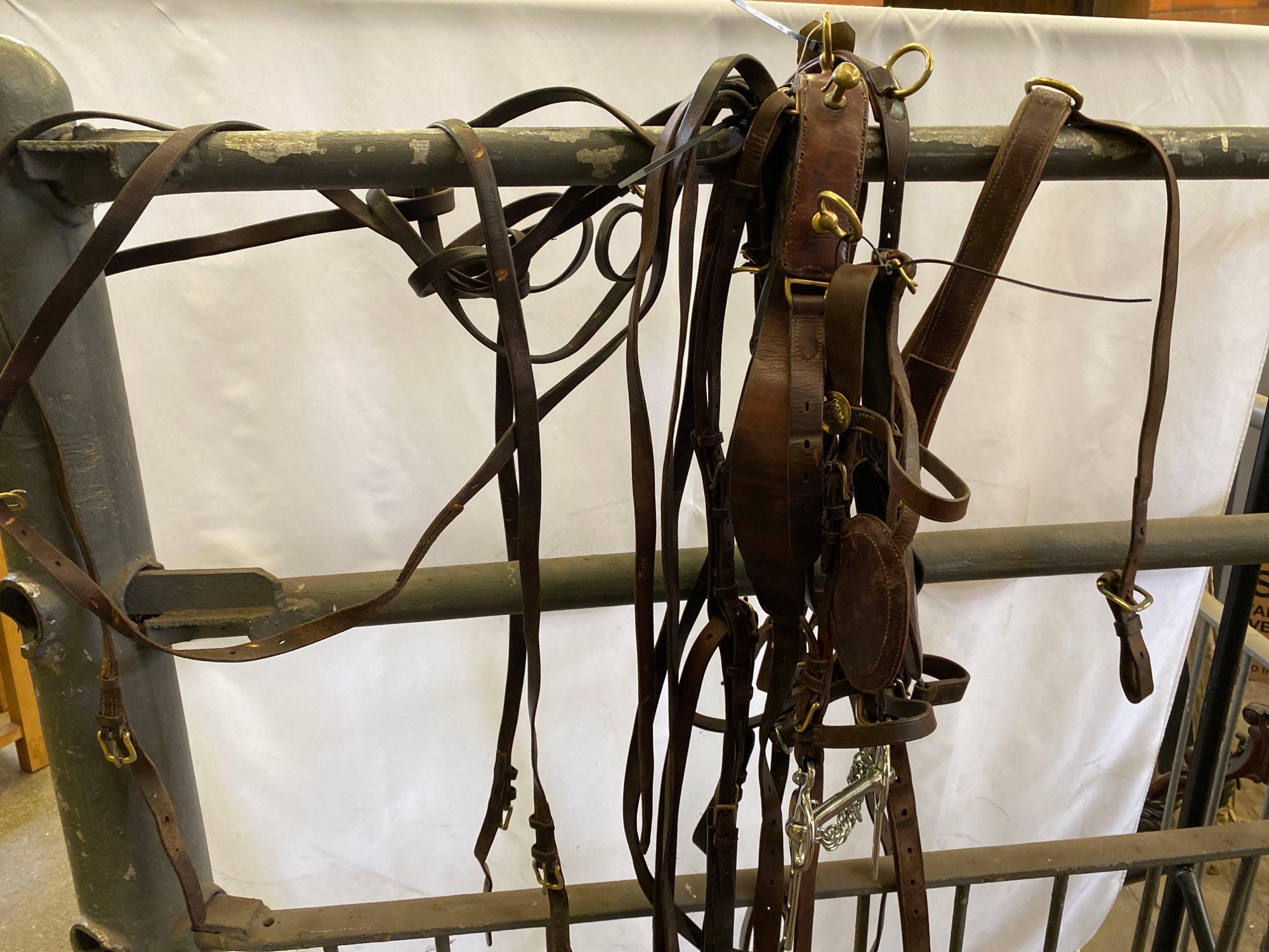Set of brown pony PAIR harness with breast collars. This lot carries VAT.
