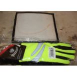 Carriage number holder & a pair of Hi-Viz winter gloves